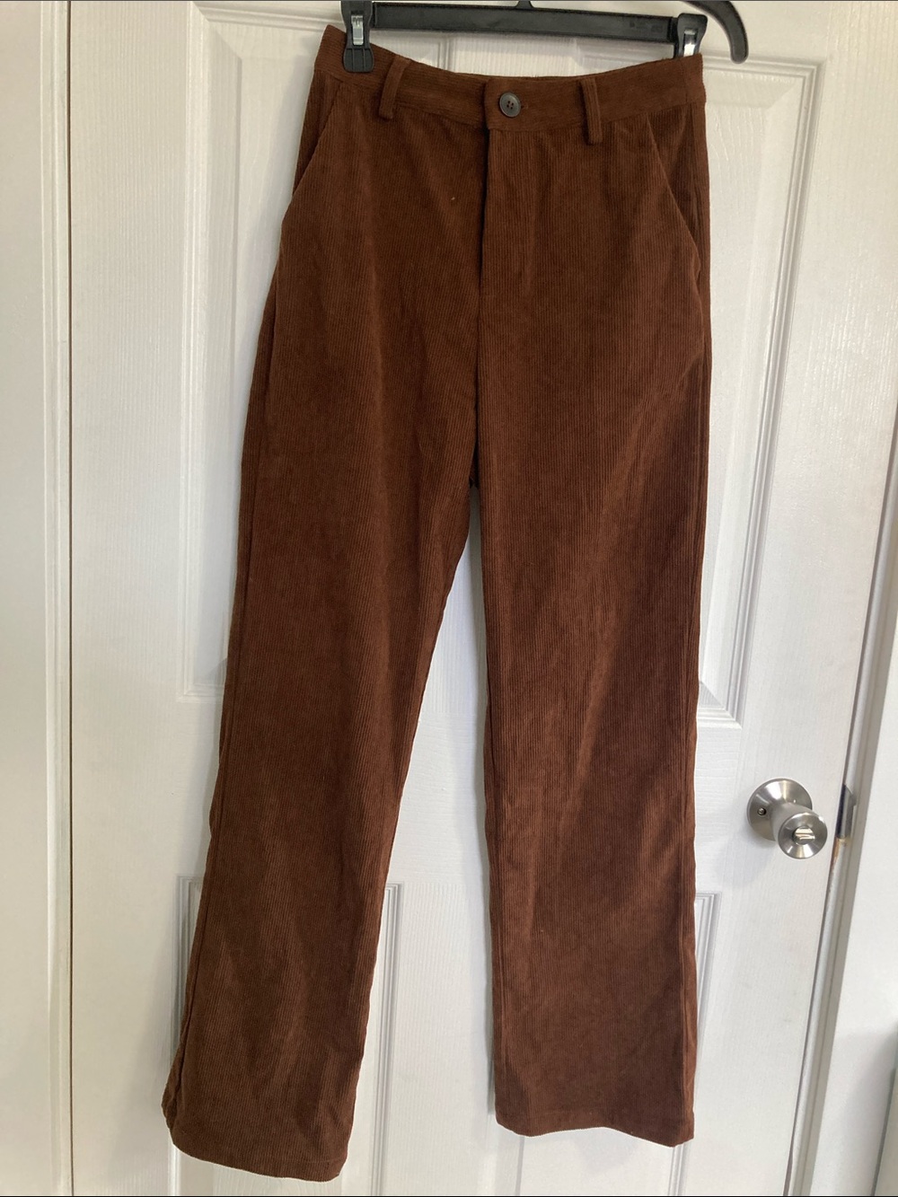 Cider Brown Straight-Leg Corduroy Pants